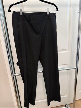 Ann Taylor Black Tailored Straight-Leg Trousers